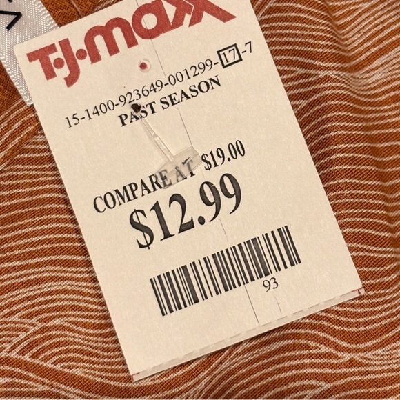 RVCA Strappy Cami Tank Top NEW Womens XS Camel Tan Ripple Wavy Lines Summer Gift - Picture 8 of 8